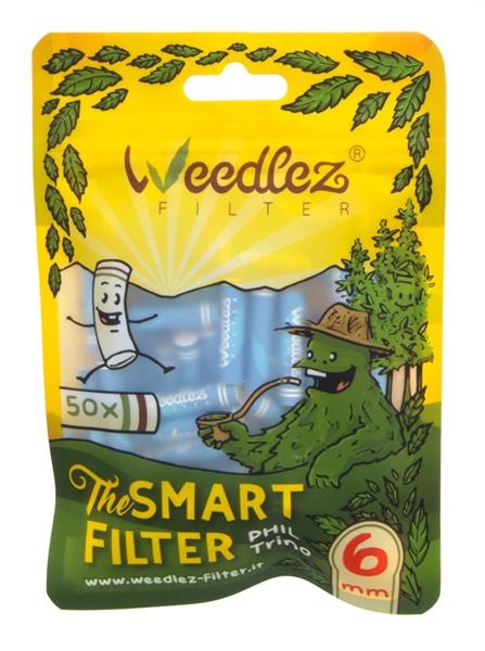 WEEDLEZ® Phil Trino 6mm BLUE Smart Filter Zellulose-Aktivkohlefilter 50er